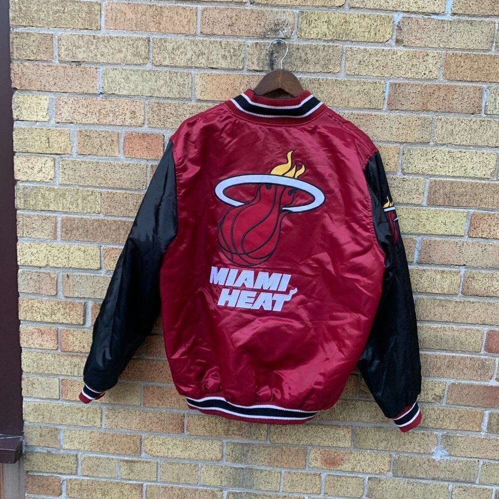 Vintage Reversible Miami Heat Bomber Jacket Large Giii By Carl Banks NBA